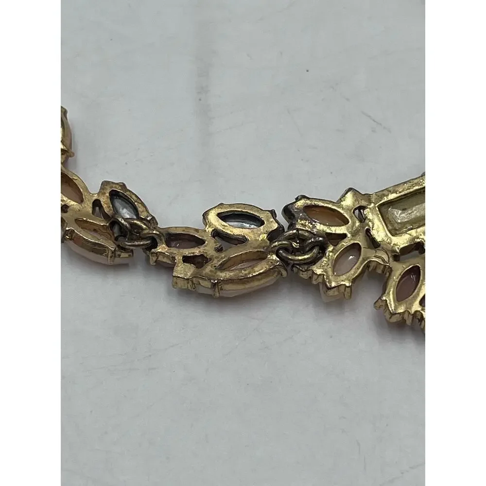 J.‎ Crew Pink, Beige, Blush Marquis Stones Crystals Pointed Vine Necklace